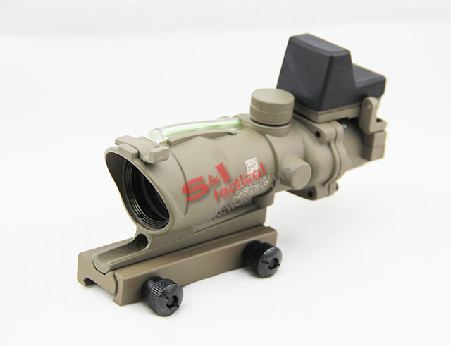 New Tactical ACOG 4x32 Mini Red Dot Scope With Real green fiber